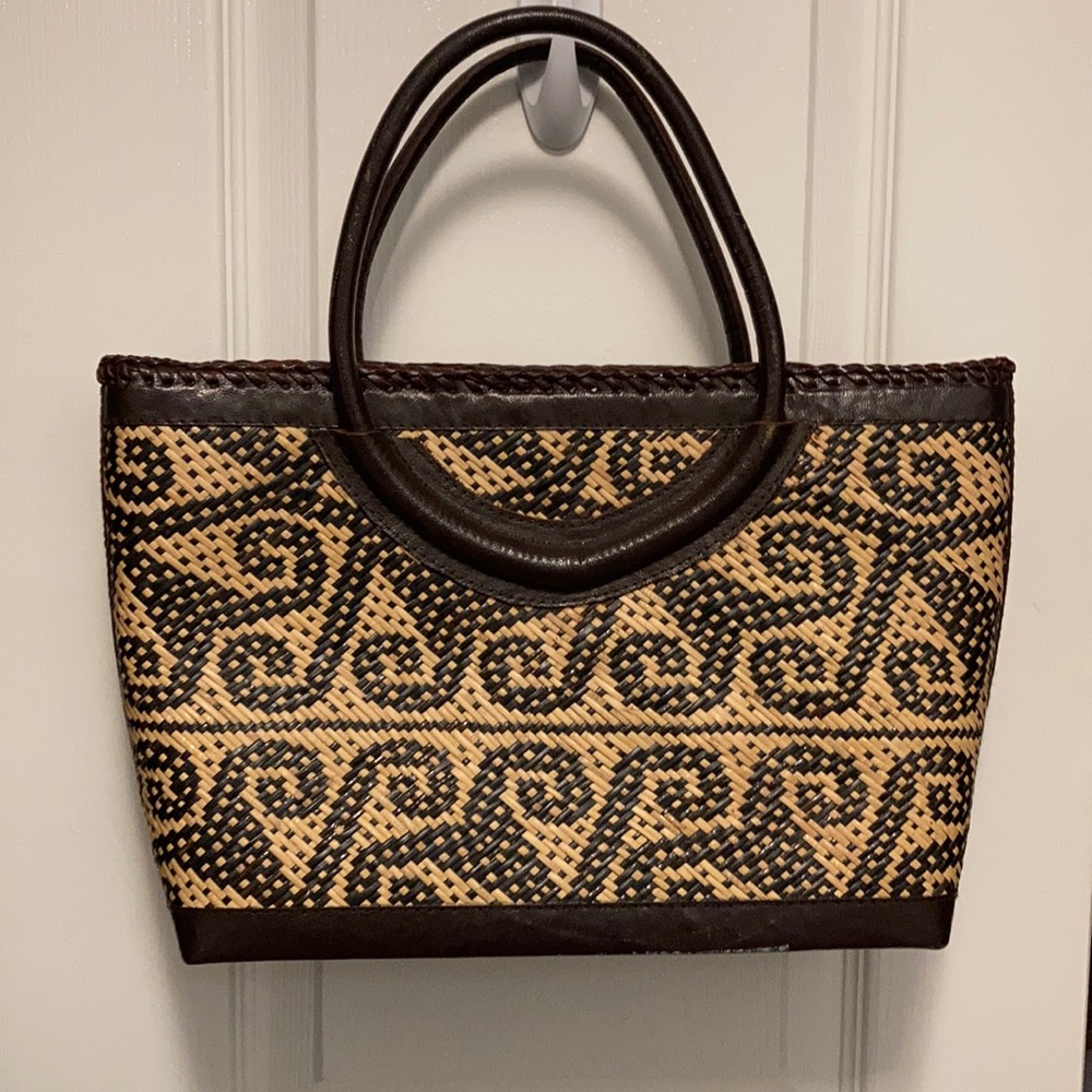 Unique wooden woven purse